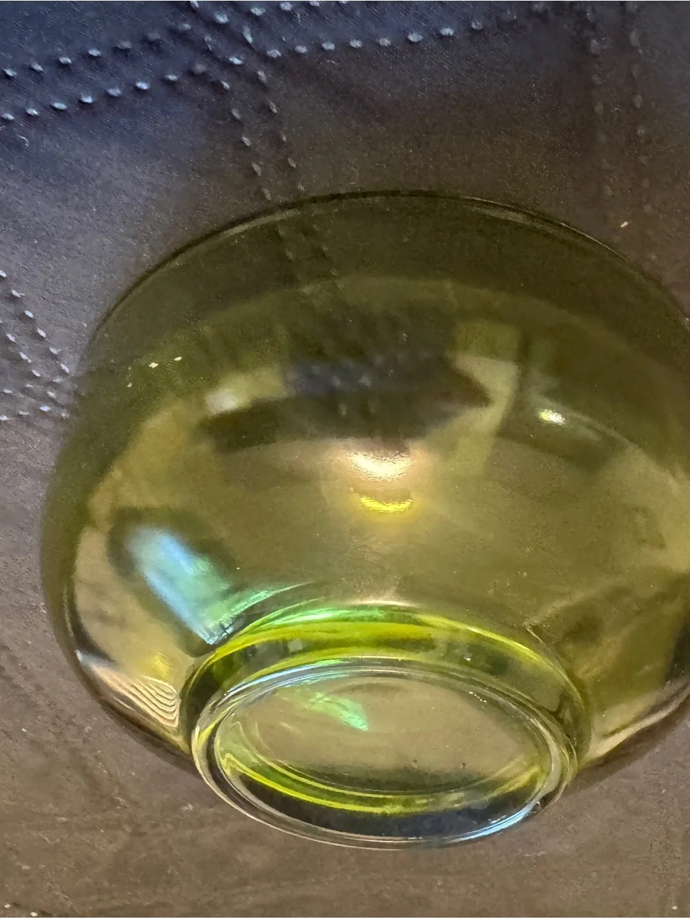 Vintage Green Glass Serving Bowl 5”x4”